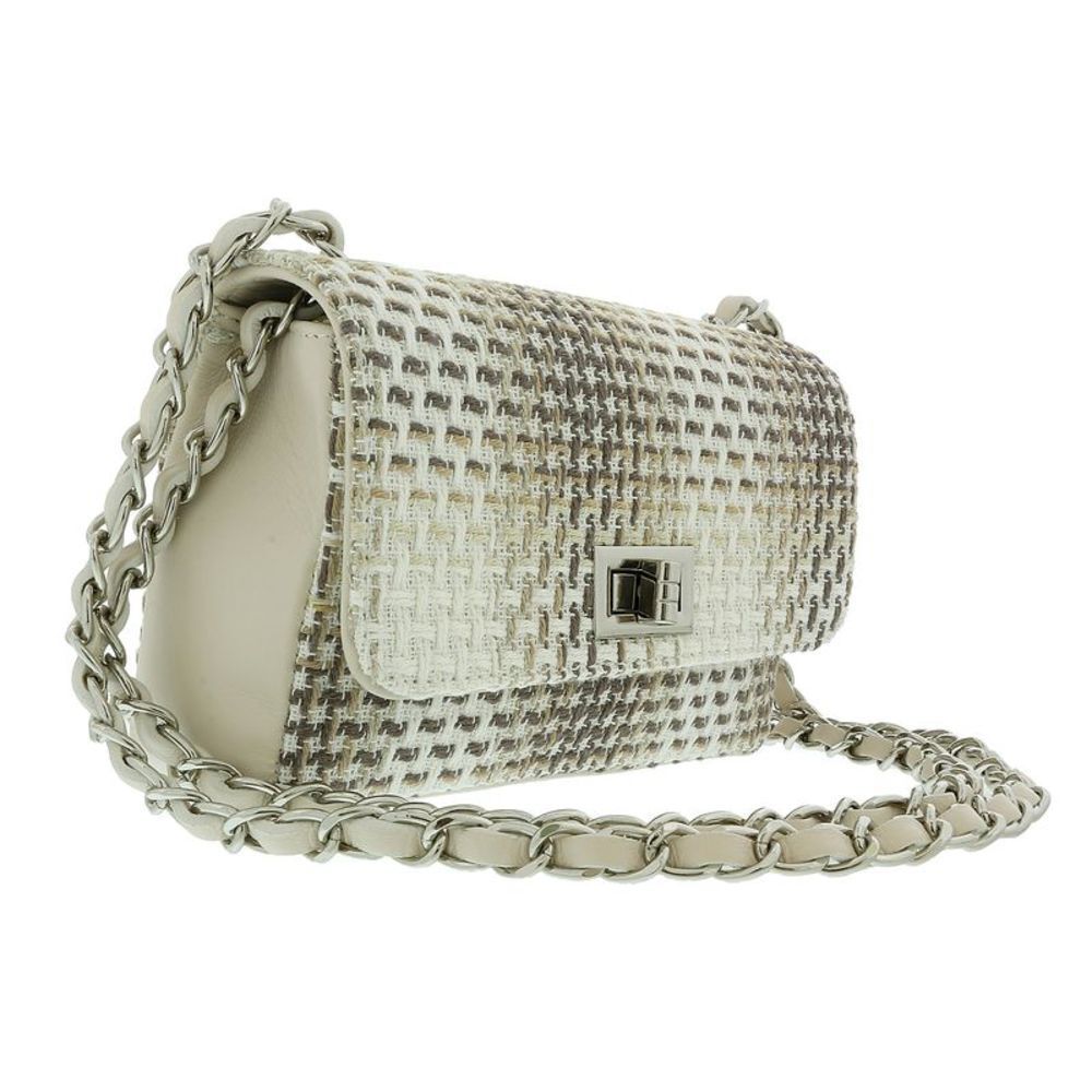 Pierre Cardin White and Brown Shoulder Bag
